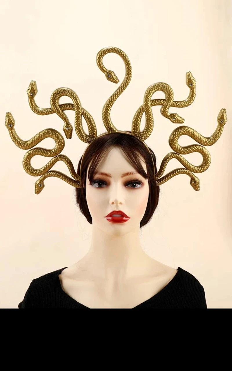 Halloween Tiara Medusa Plastic Crown Cosplay Dress Up Tiara Carnival Masquerade Party Ornament Gift