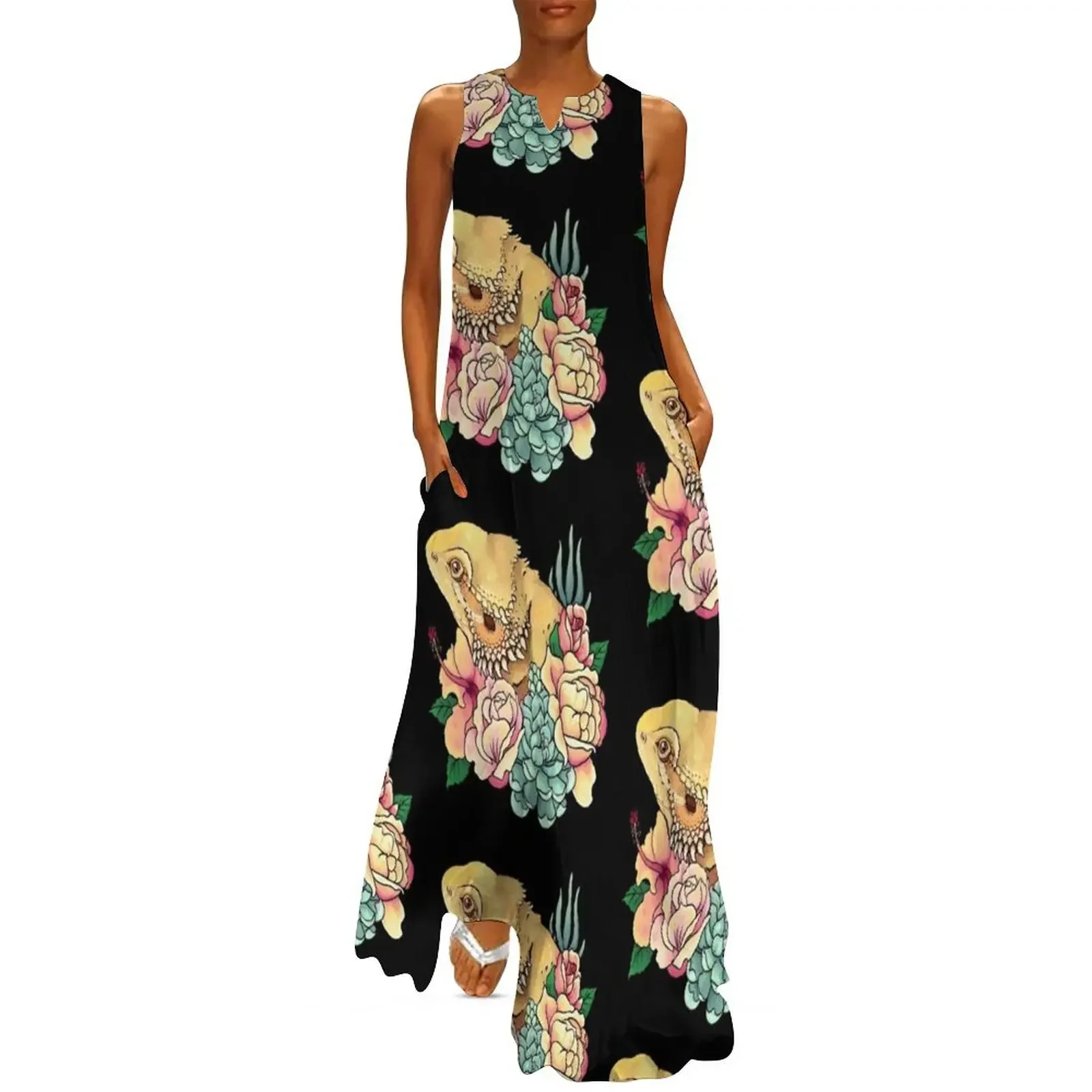 

Pastel Bearded Dragon Long Dress summer clothes Dress women women's elegant loose dresses Woman dresses Dress