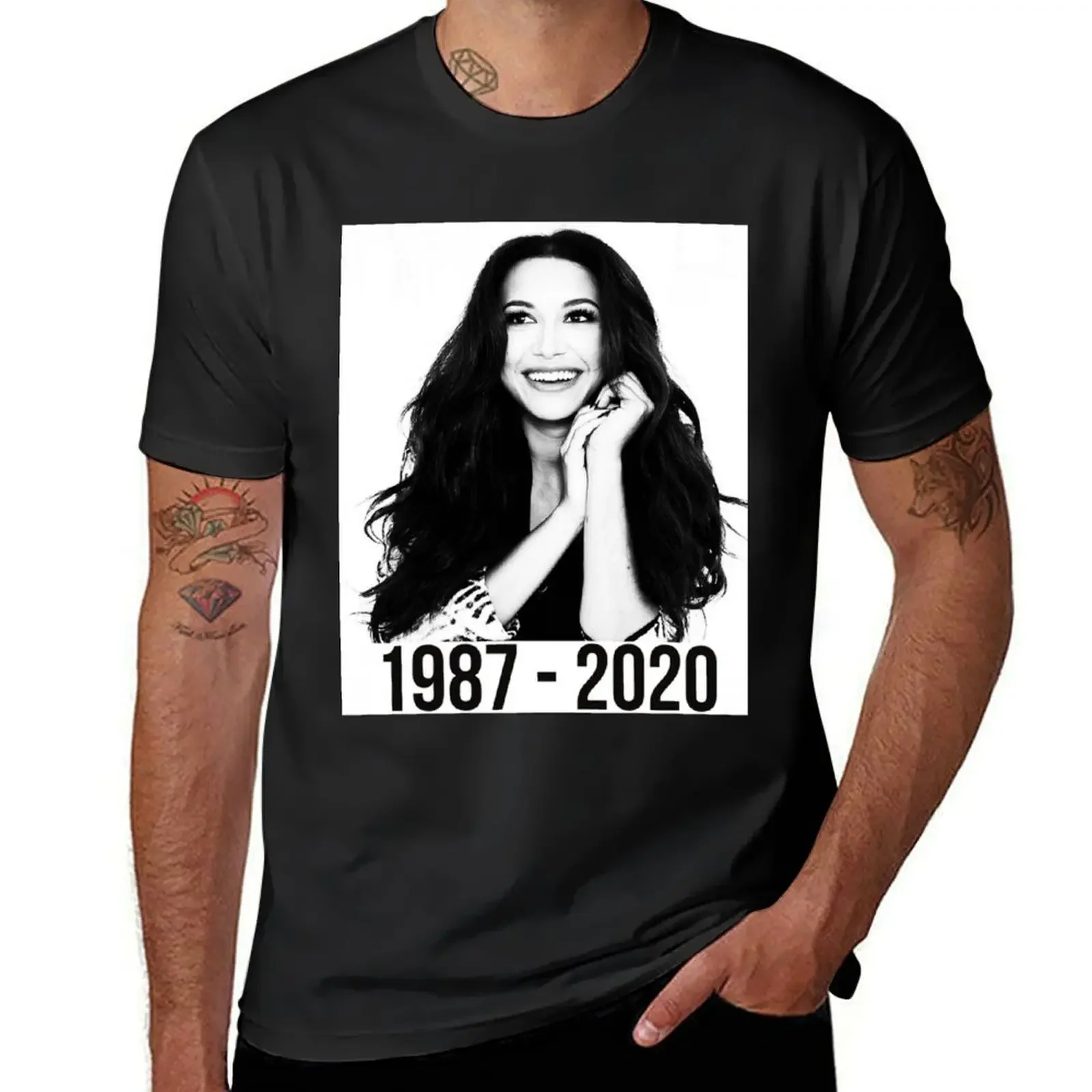 Naya Rivera glee star T-Shirt vintage graphic tee summer tops t shirt men 100℅ cotton