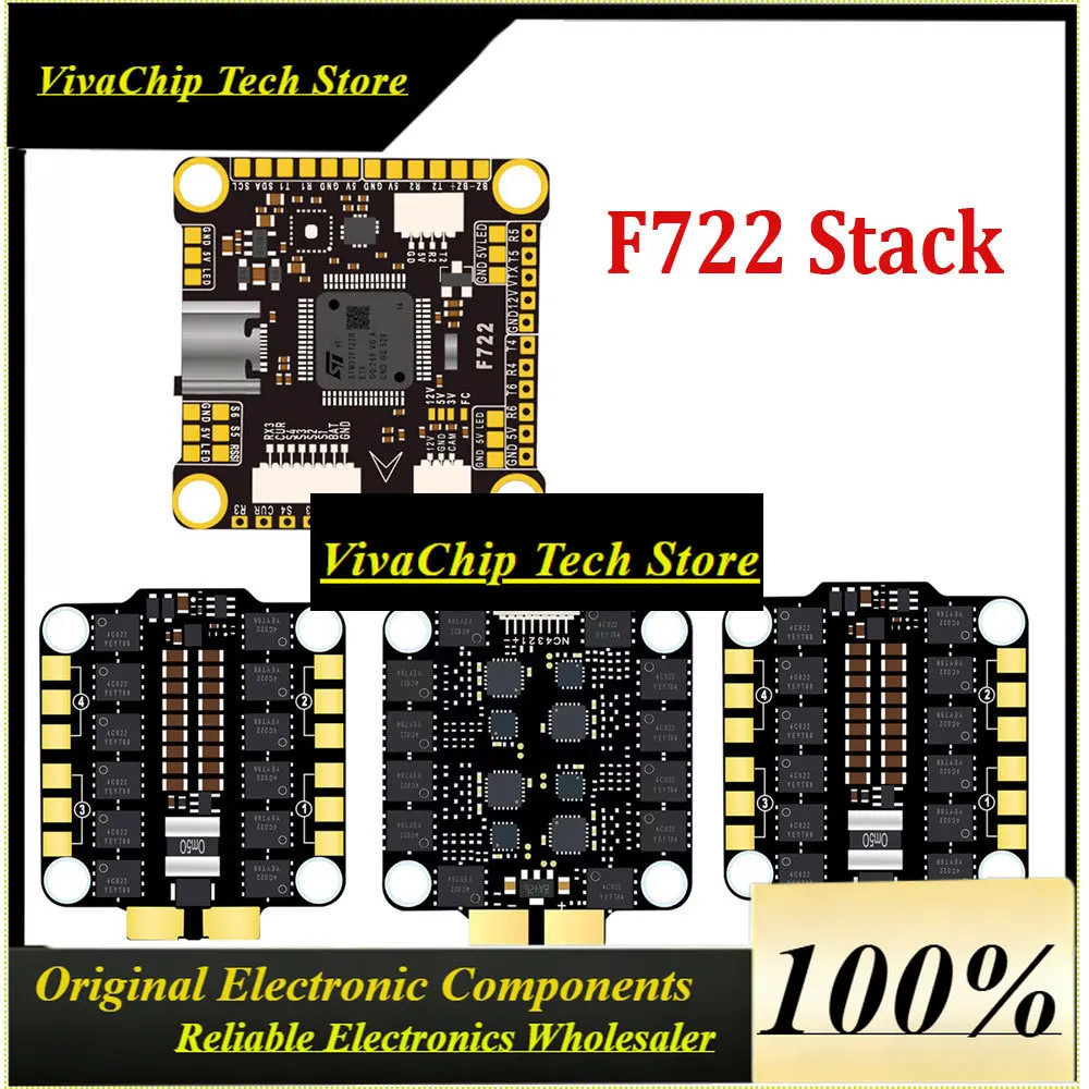 ViVaSHPXGRC F722 Flight Controller ICM42688P With 55A/60A/70A 4in1 Brushless ESC Stack 30.5x30.5mm For For FPV Freestyle Racing