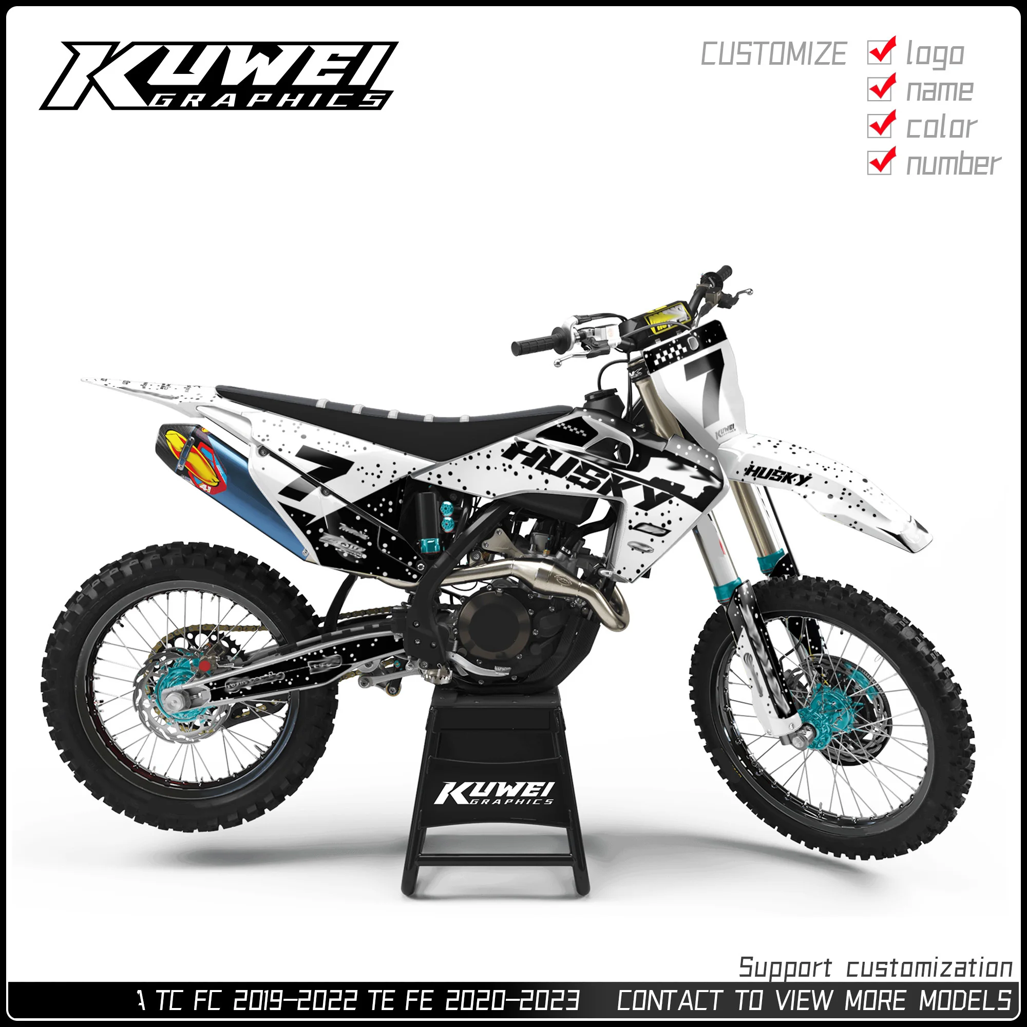 

Suitable for Husqvarna Tc Fc 2019 2020 2021 2022 Te Fe 2020 2021 2022 2023 Graphics Kit Decals Kit Sticker