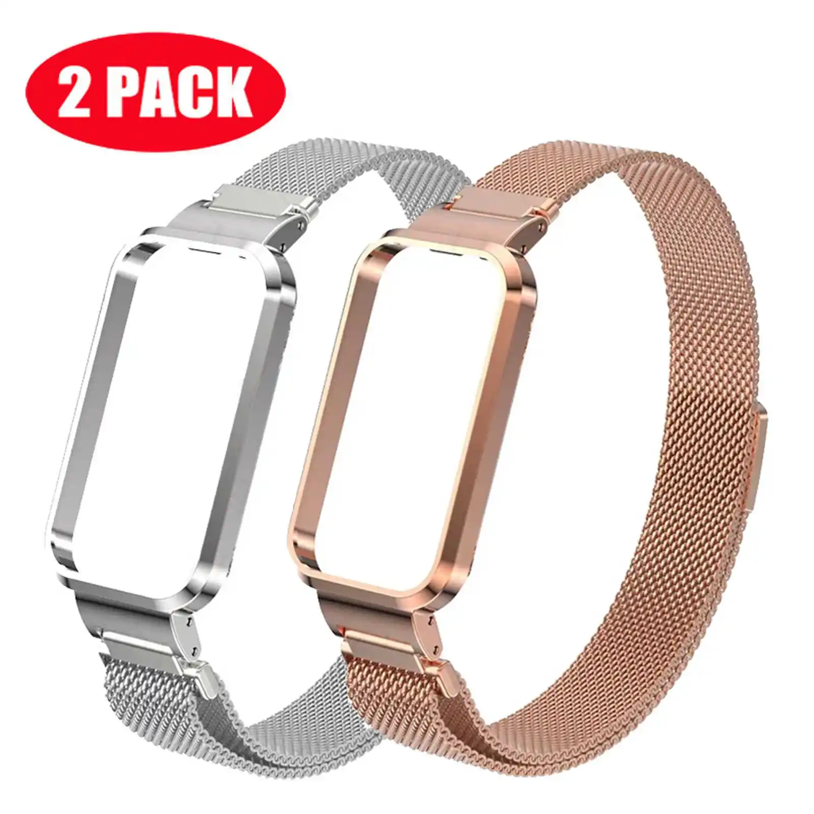 Magnetic Loop Strap For Xiaomi Smart Band 8 Active Watchband Case Protector Luxury Metal Wristband For Mi Band 8 Active Bracelet