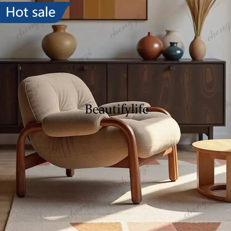 NQ52  Terrasse Bedroom Living Room Chairs Modern Nordic Hotel Balcony Recliner Chair Designer Solid wood Furniture