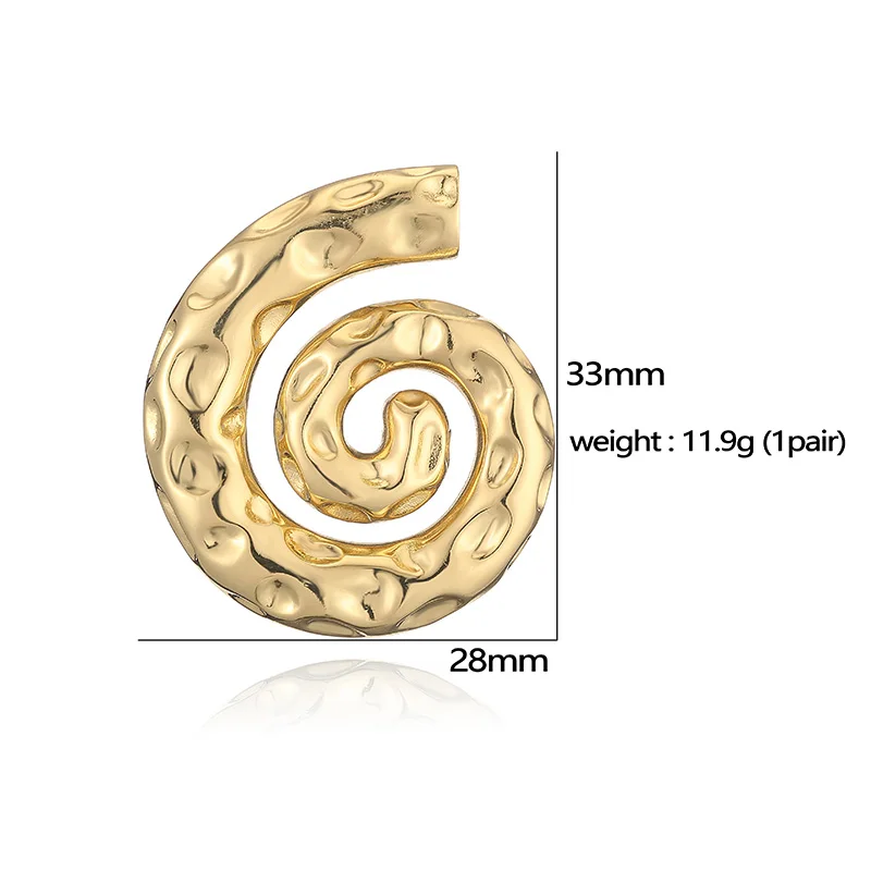 HECHENG,Glossy Conch Heart Geometric Patterns Fashion Hip Hop Punk Women\'s Earrings Glamour Vintage Jewellery 1 pair