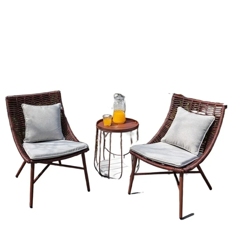 

Outdoor courtyard table and chair combination three-piece table and chair European simple Internet celebrity homestay Nordic ret