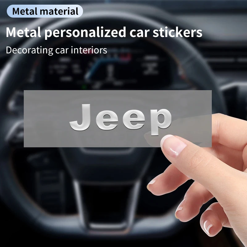 3D Car Logo Stickers Metal Letter Car Stickers Interior Decoration For Jeep Renegade Compass Grand-Cherokee Wrangler Wrangler-JK