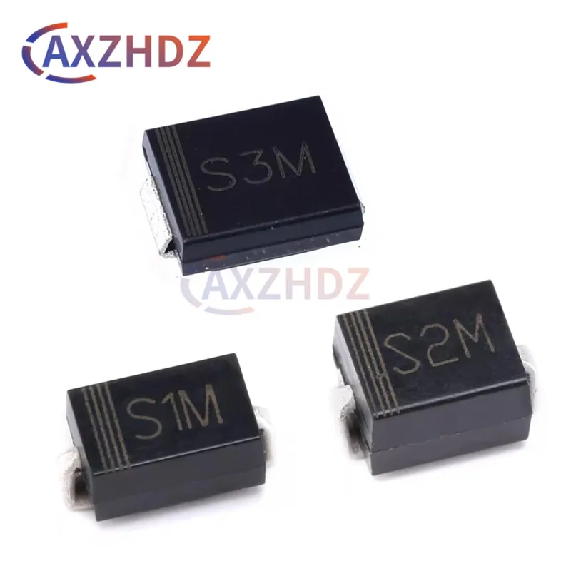 50PCS S1M S2M S3M S3G SMA SMB SMC 1A 2A 3A 1000V 1KV 400V DO-214AC DO-214AA DO-214AB SMD General Purpose Rectifiers Diodes