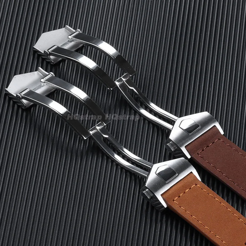 Leather Strap 20mm 22mm 24mm Soft Cowhide Band for Tag Heuer for Carrera Wristband Solid Folding Buckle Replacement Watchbands
