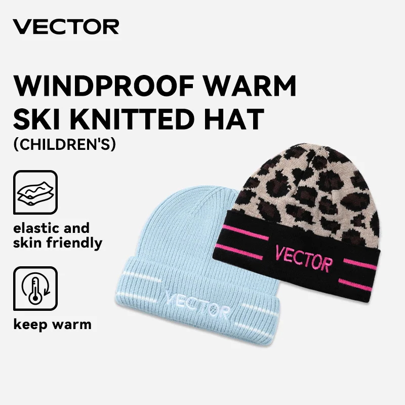 VECTOR Children's Winter Hat New Beanie Knitted Fluorescent Hat Girls Autumn Women's Beanie Hat Warm Hat Ladies Casual Hat