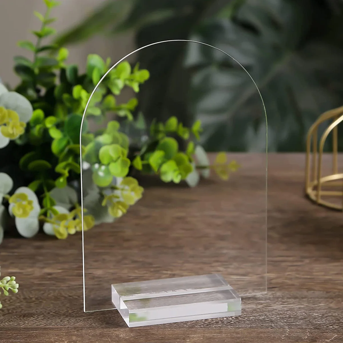 25Pcs Wedding Acrylic Stands Place Card Holders Table Number Stands Desktop Clear Card Display Stand Transparent Sign Holders