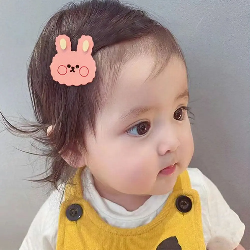 

5Pcs/Set Cute Cartoon Hair Clip Not Hurt Hair Reusable Baby Headwear Bangs Stickers Hair Accessories