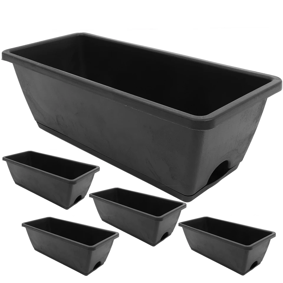 6Pcs Rectangular Flower Pots Outdoor Garden Boxes Plastic Planter  Containers With Drainage Holes Pots - AliExpress 15