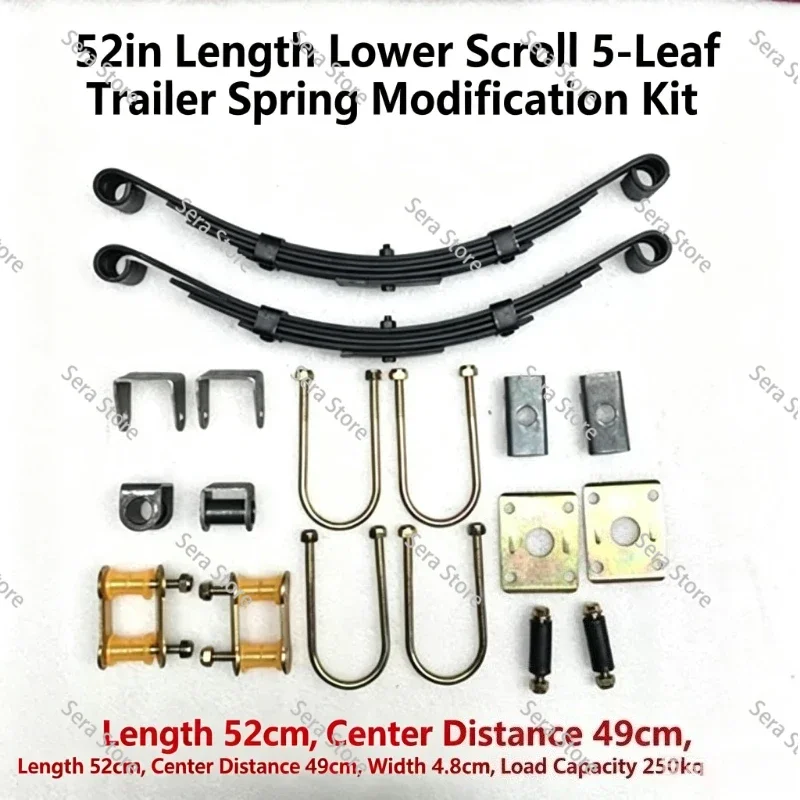 Flat Grooveless Trailer Leaf Spring 7 Leaf Heavy Duty Suspension Spring for 0.2-2 Ton Small Trailer Axle Repair Parts