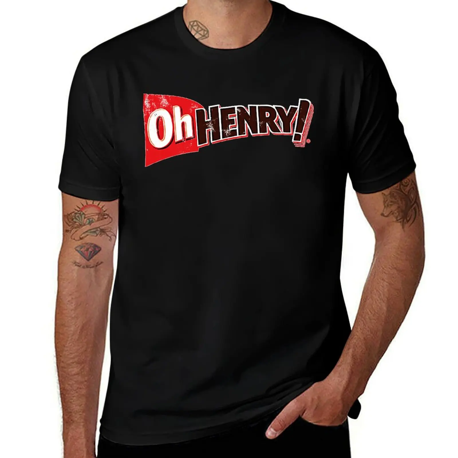 

Футболка Oh Henry, футболки с принтами, хлопковая футболка, 100% футболка