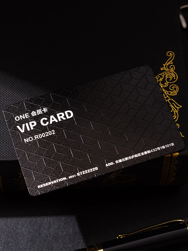 Custom.Membership Card Customization Card Making VIP VIP Customized Frosted Matte Surface Black Material Card High-End Gilding