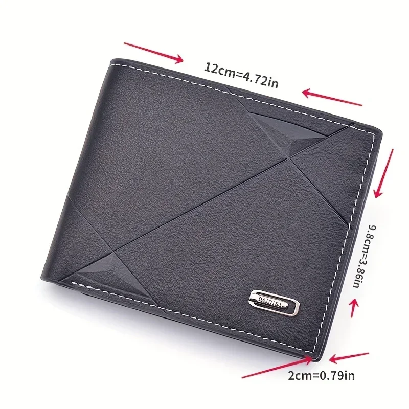 Men's PU Leather Short Wallet Money Clip, Multi-card Card Holder, New Horizontal Wallet Coin Purse, Gift For Men image 6