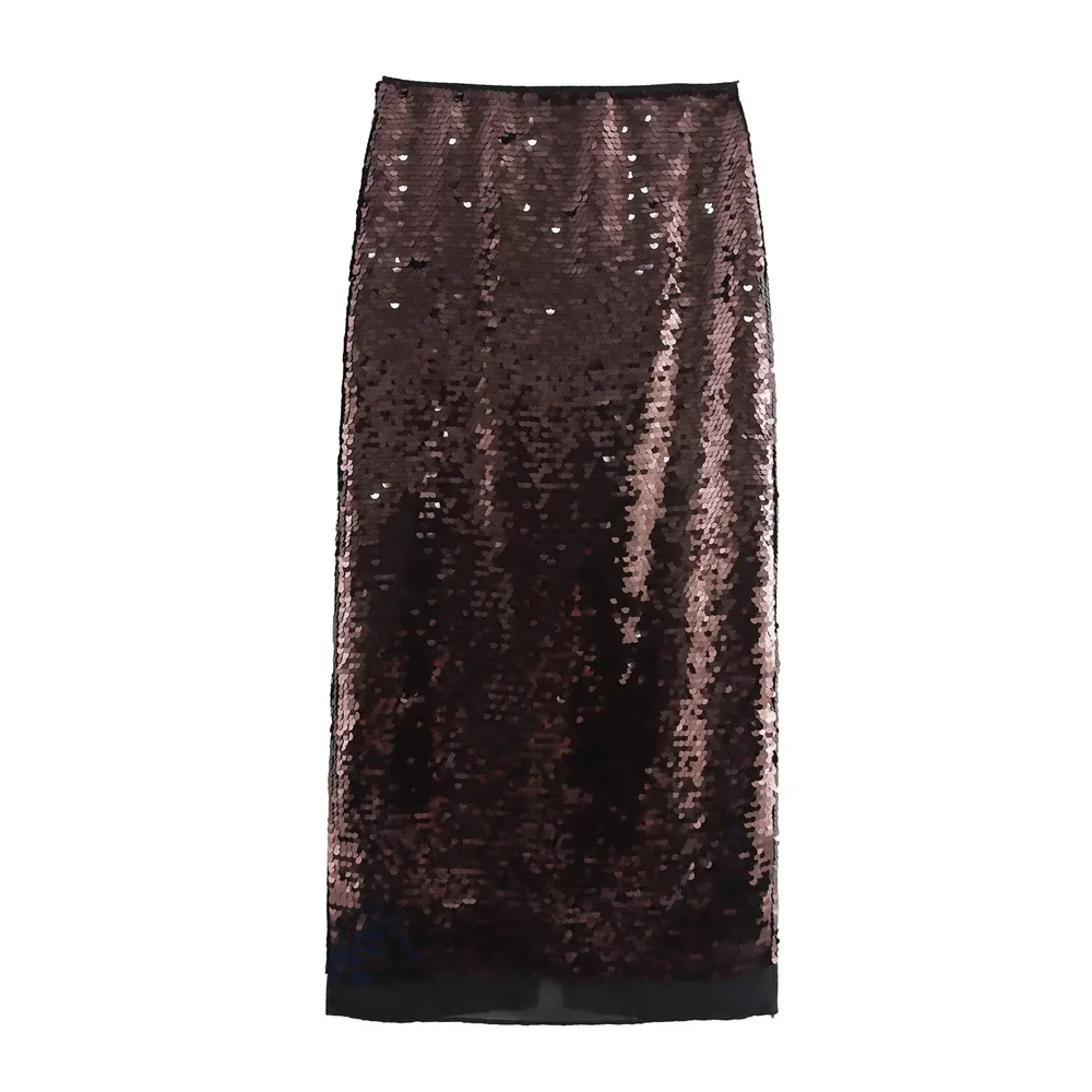 Herbst Neue Produkt frauen Tragen Perle Dekoration Hohe Taille Casual Vielseitig Lange Midi Gerade Rohr Rock