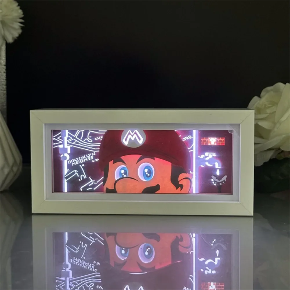 

Game Peripheral Cartoon Cute Paper Carving Lamp Desk Furniture for Display Decoration Bedroom Night Lamp Festivals Gift