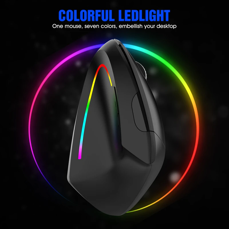 2.4ghz Wireless Bluetooth Vertical Mouse Ergonomic Desigh Type-C Port For Windows Mac Laptop Gamer Mouse Office Accessories