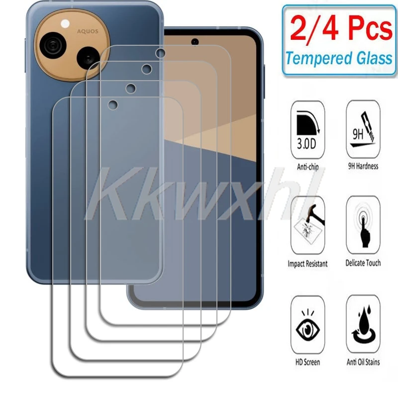 2-4 Uds 9H HD vidrio templado para Sharp Aquos sense9 Sense10 Aquossense9 Aquossense10 Sense 9 10 6,1 "película protectora de pantalla