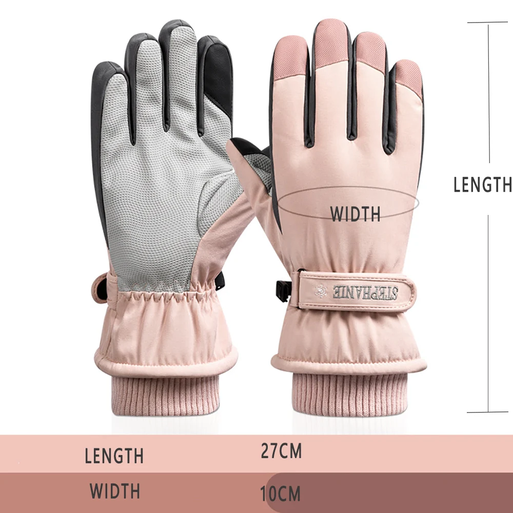 Ski Gloves Waterproof aAnd Windproof - Thickened Warm Snow Gloves, Snowboard Gloves, Touch Screen Cycling WinterGloves
