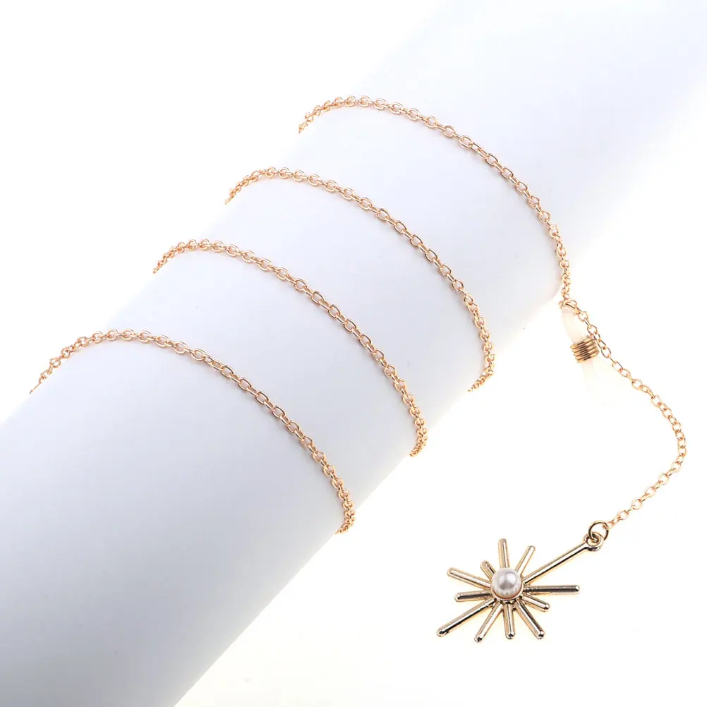 

Metal Eyeglass Chain Durable Non Slip Beautiful Practical Decor Eyewear Accessories Pearl Snowflake Elegant Glasses Rope Strap