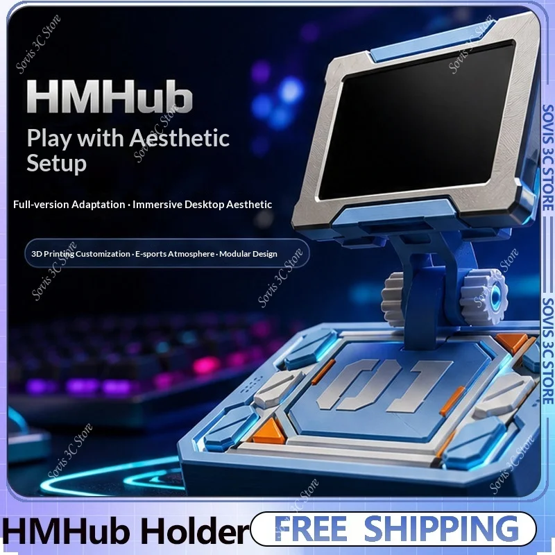 

Держатель для док-станции HMHub, 3D-печатный, с индивидуальным дизайном в стиле аниме, для самостоятельной сборки, украшение для рабочего стола, аксессуары для офиса и игр, для клавиатуры