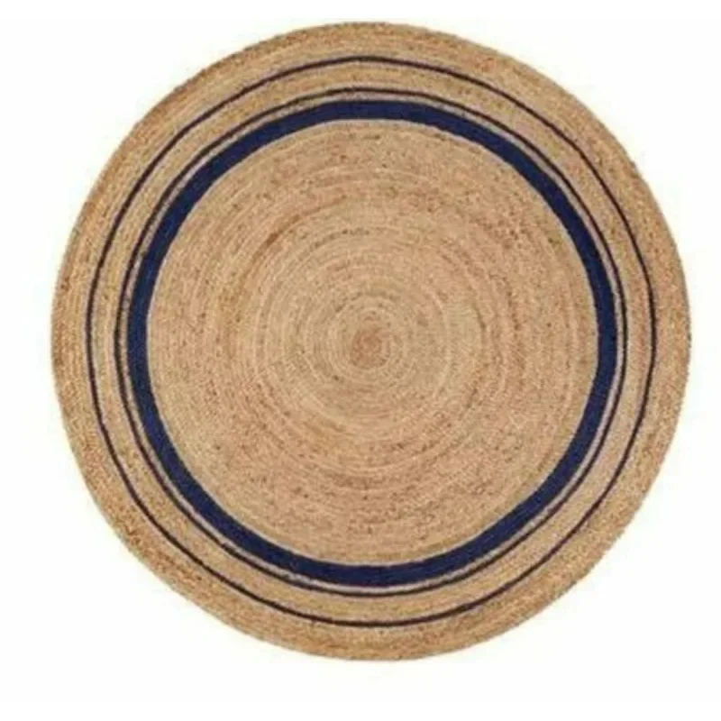 Rug Round Jute 100% Natural Jute Style Rug Reversible Braided Modern Rustic Look