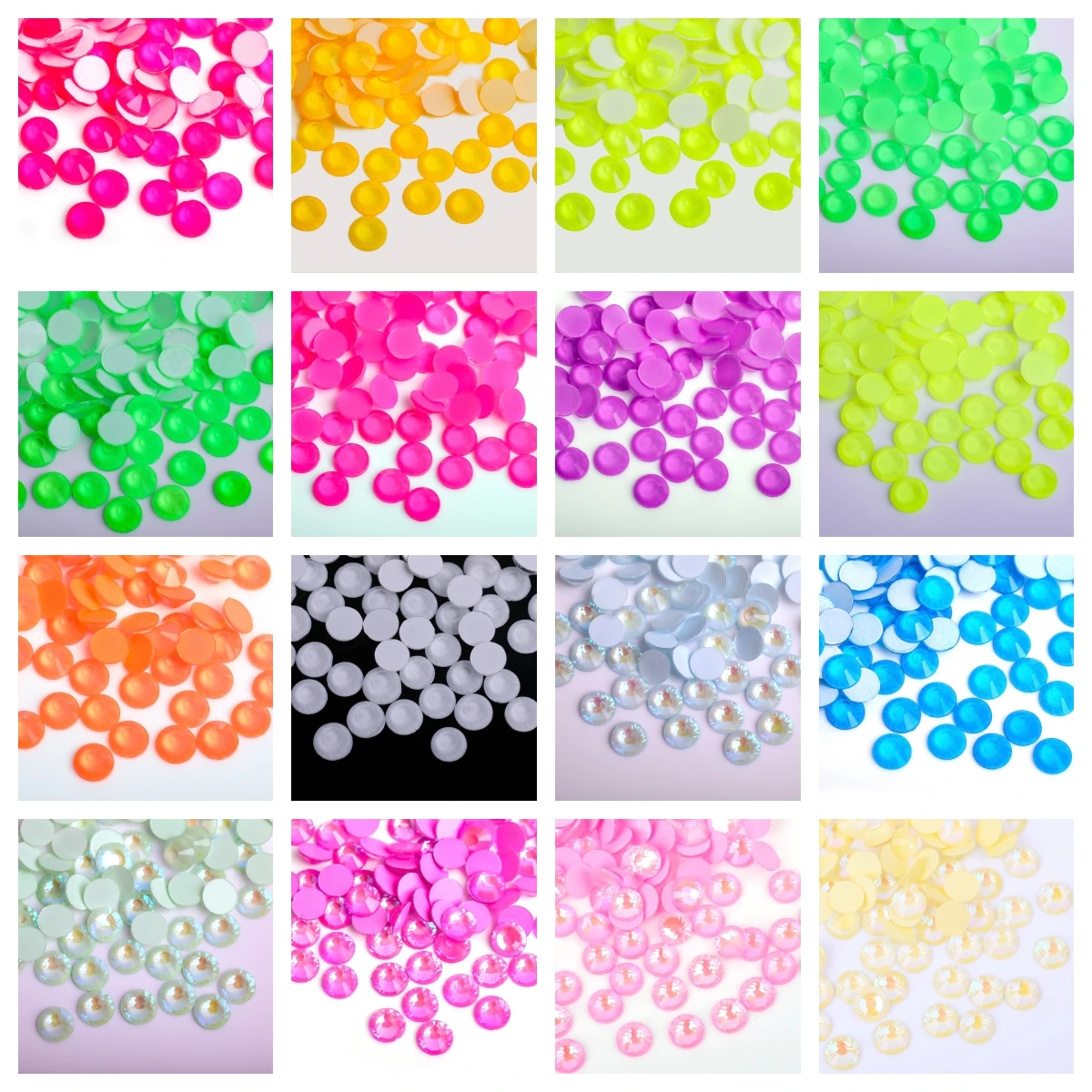 All Sizes Fluorescence Glass Nail Art Non Hotfix Rhinestones SS4-30 Strass Nail Art Decorations Rhinestones Luminous Crystal AB