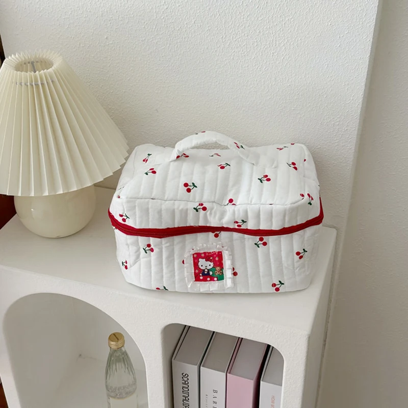 Hello Kitty Sanrio Maquiagem Bag, Kawaii Anime Dos Desenhos Animados, Cute Travel Cosmetics Papelaria, Saco de armazenamento, Lápis Brinquedos, Meninas Presentes