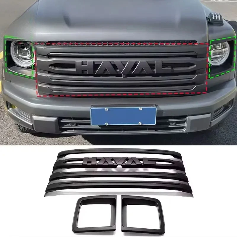 For Great Wall GWM Haval H9 2024 2026 Front Face Racing Grille Net Insect Proof Mesh Cover Styling Exterior Sticker Accessories