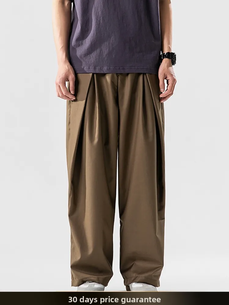 

NTED Summer New Design Sensation Trousers Men Outdoor Casual Wide Leg Pants Workwear Pure Color Straight Cut Suit Pants