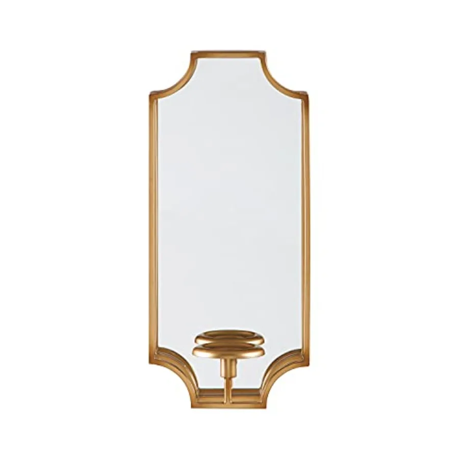 

Dumi Glam 20" Mirrored Wall Sconce Fits 1 Pillar Candle Gold