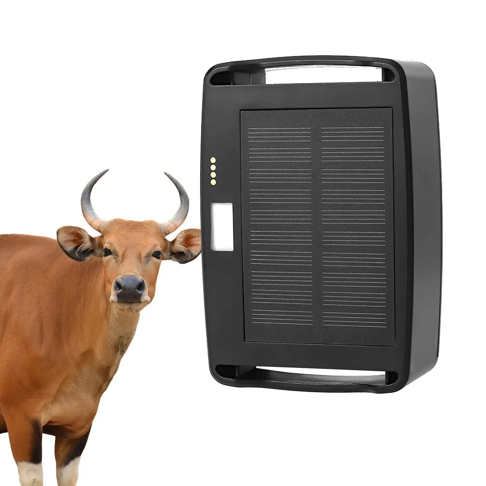 

4G Solar Power GPS Tracker IP67 Waterproof 15000mAh Long Standby For Cow Cattle Sheep Horse Camel Animal Anti-lost Locator