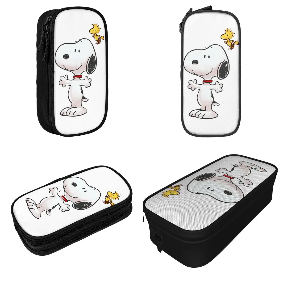 Imagem -02 - Estojo de Dupla Camada para a Escola Amendoim dos Desenhos Animados Snoopy Caixa de Caneta Kawaii Grande Capacidade Presente para Quadrinhos