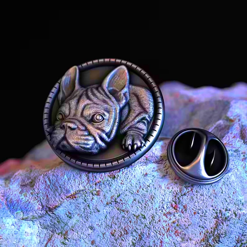 خمر فضي الفرنسية البلدغ بروش الحيوان عاشق المجوهرات لطيف الكلب تولد بروش الحيوانات الأليفة تحت عنوان الإكسسوارات