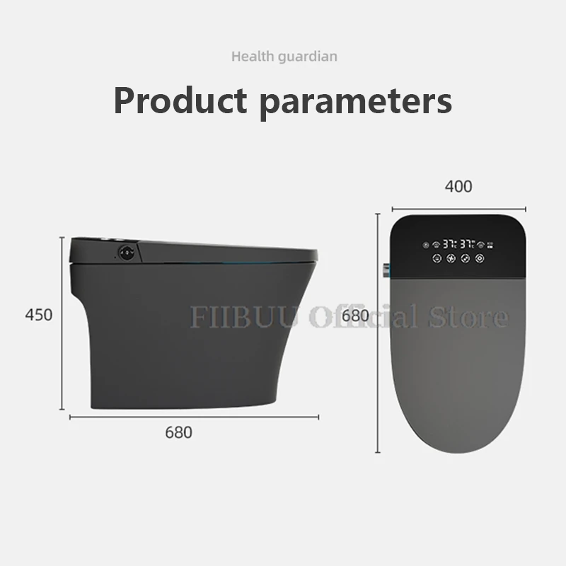 Imagem -06 - Bidé de wc Inteligente Alongado Tanque de Água Embutido sem Limite de Pressão Tela de Exibição Assento Autoopen Autoflush Aquecido Peça
