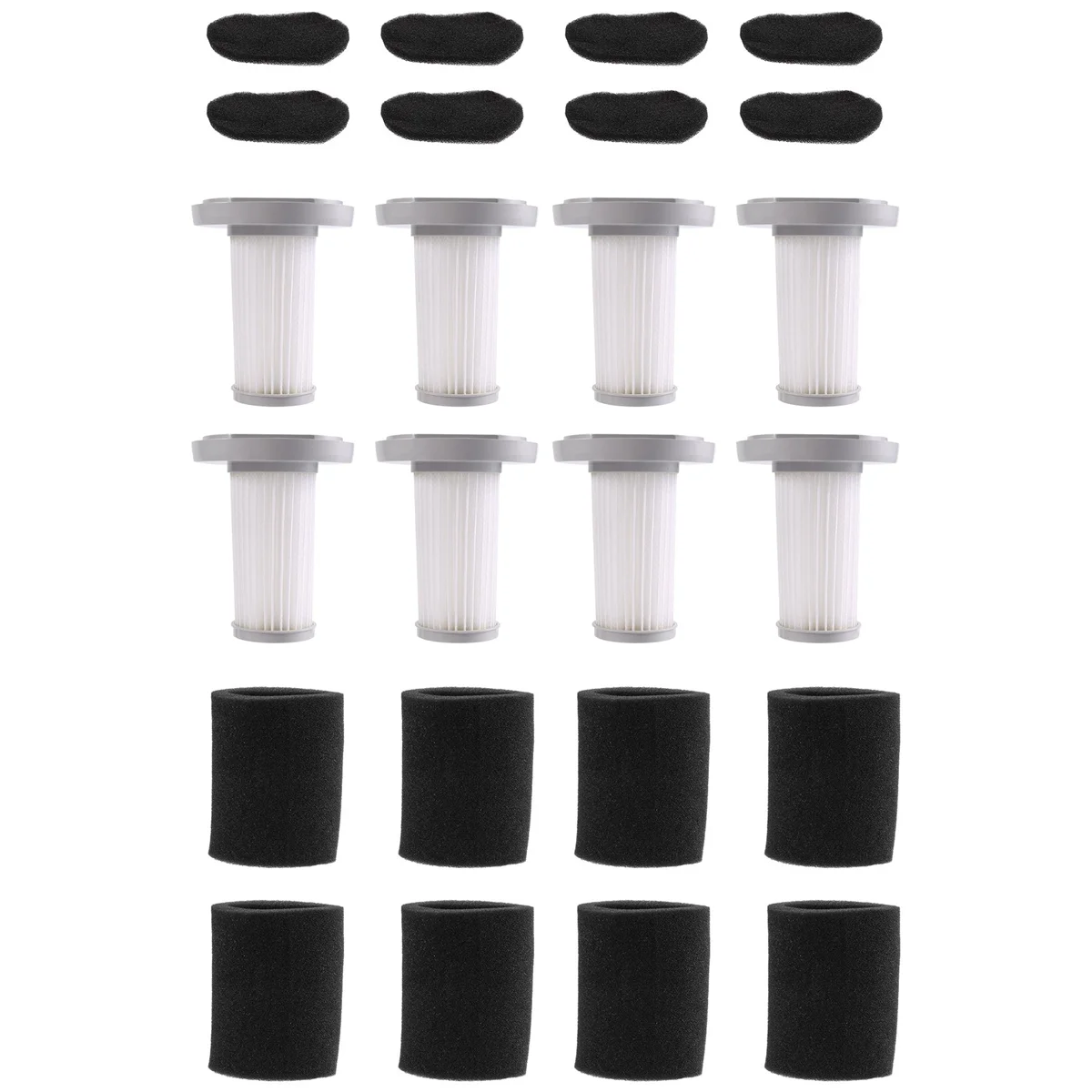 8 buah Kit Filter spons penyaring Hepa penyedot debu genggam untuk Aksesori suku cadang kedap udara Deerma DX700 DX700S