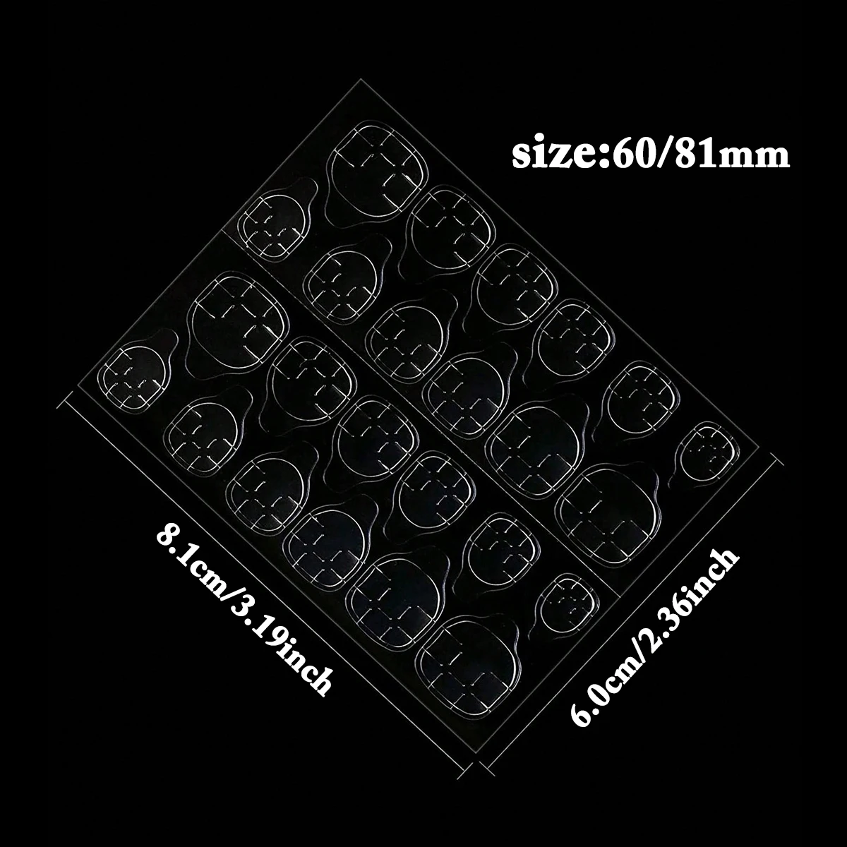 288Pc(12Sheet) Clear Double Sided Nail Glue Stickers Self-Adhesive Traceless Slider Jelly Gel Glue Patch For False Manicure Tips