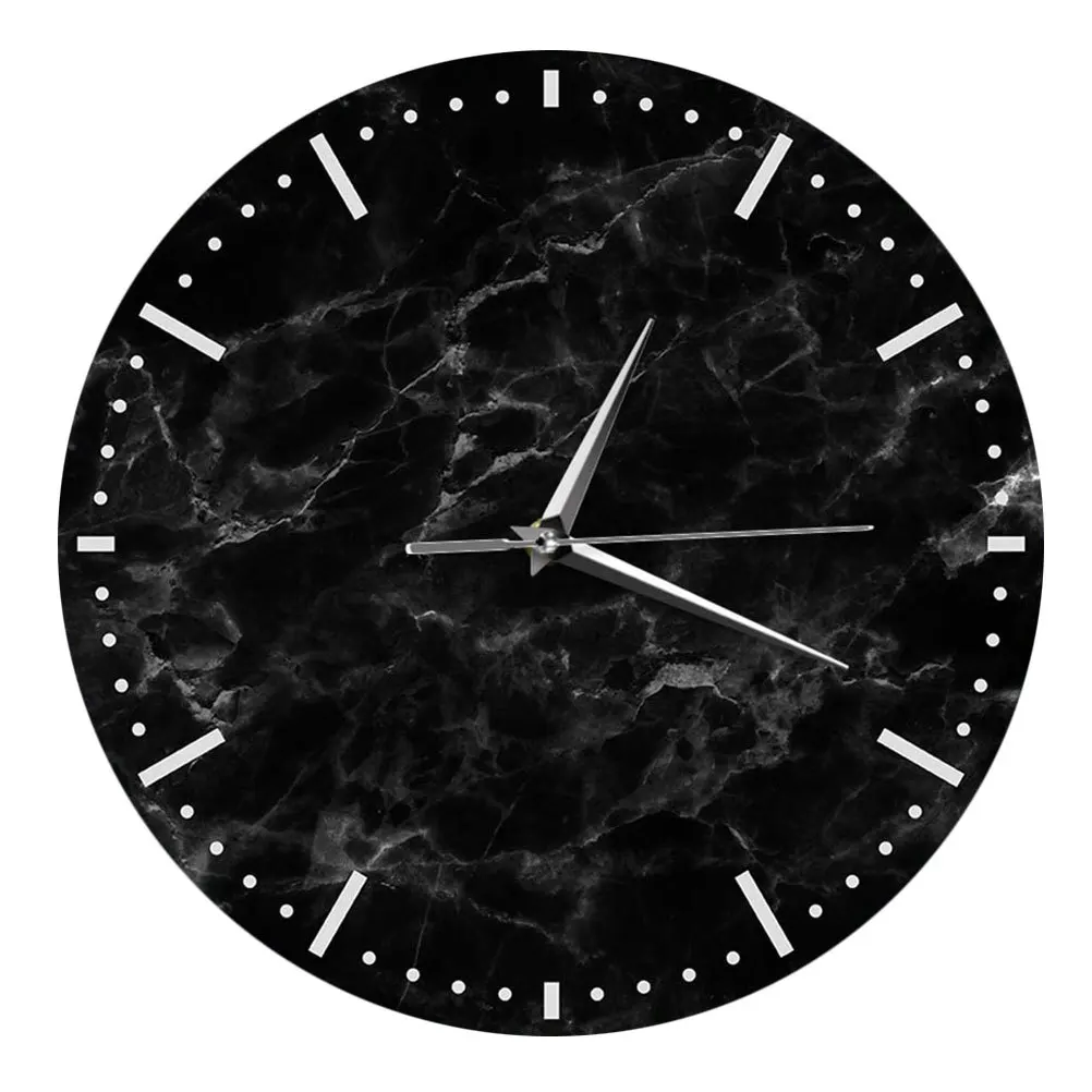 

Marbling Pattern Acrylic Wall Hanging Clock Stylish Simple Design Silent Home Clock Decor Acrylic Wall Pendant