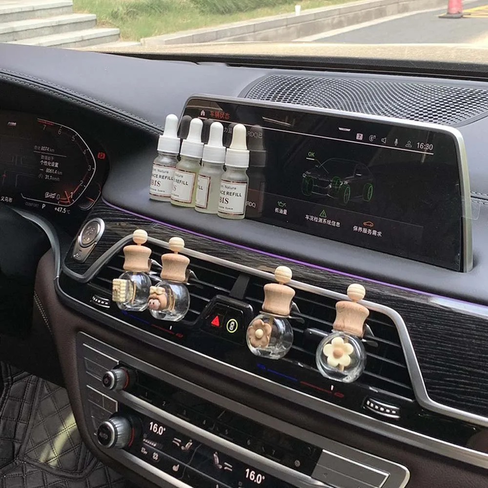 

Car perfume bottle Internal air freshener Diffuser filled essential oil glass belt 5ML Cologne fragrance essential oil
