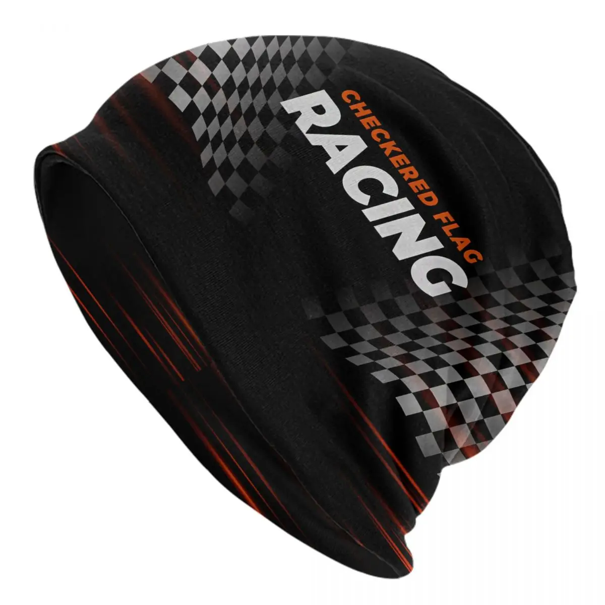 Custom Racing Speed Rally Race Checkered Motor Bonnet Hats Knitted Hat For Women Men Warm Winter Skullies Beanies Caps