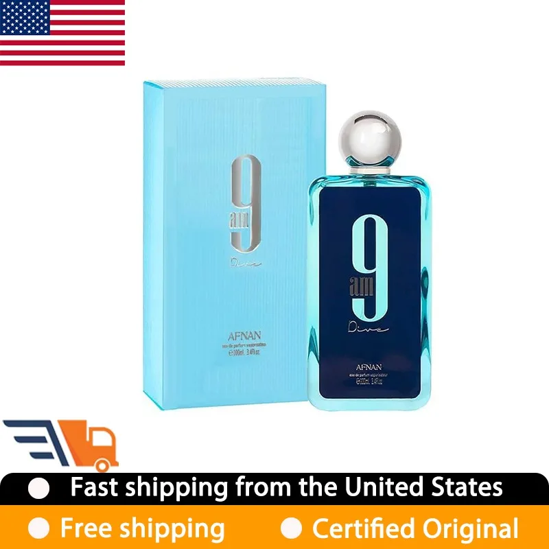Afnan 9AM Dive Unisex Eau de Parfum Spray 100ML Original Arab Perfumes Lasting Oriental Vanilla Perfume Pheromone Cologne Makeup