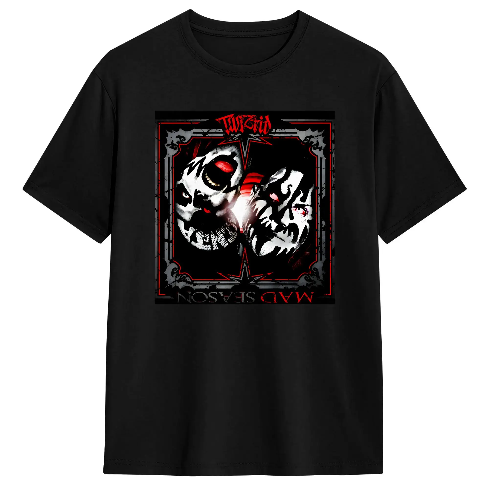 Twiztid X Mad Season Horror Mask Frame Collage T-Shirt Summer  Aesthetic T-Shirts Cotton Fashion Tshirt For Adult Casual Tees