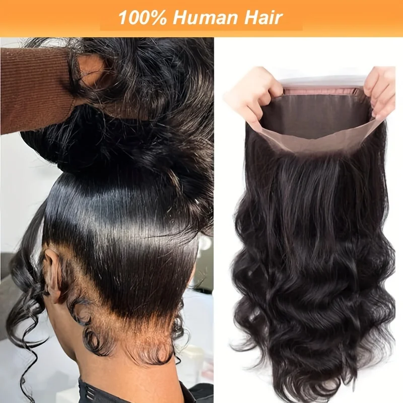 

Human Hair 360 Lace Frontal Only Body Wave Ear To Ear Virgin Hair 360 Lace Closure Human Hair Transparent HD Lace Pre Plucked