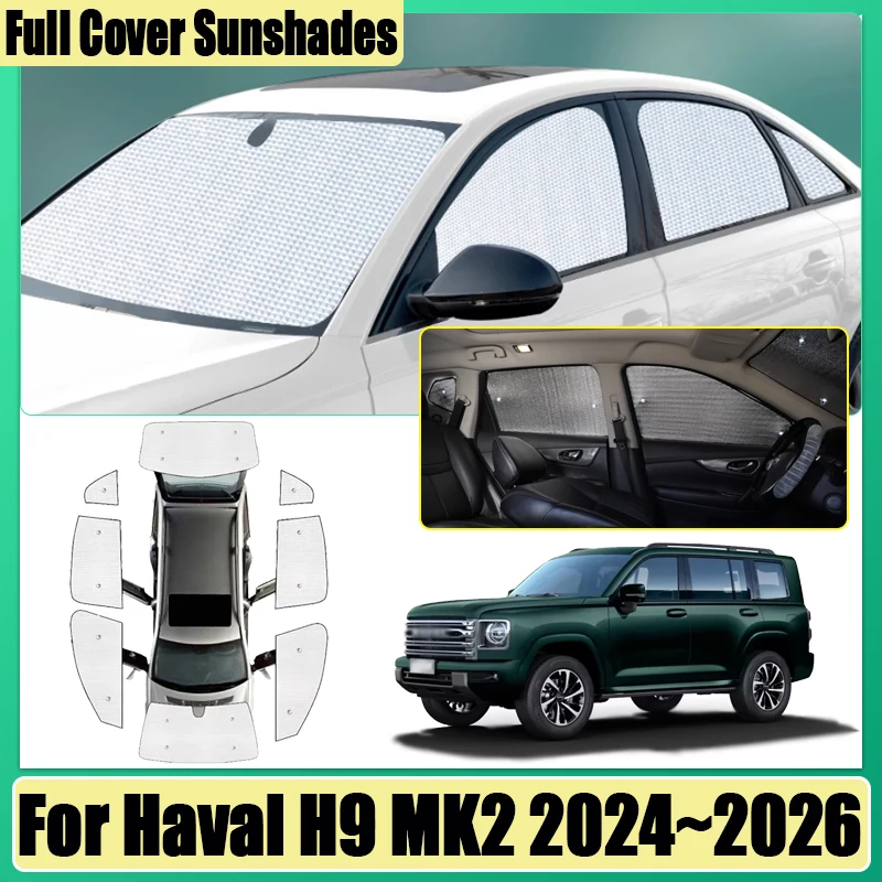 

For Haval H9 MK2 2024 2025 2026 Car Surround Visor Full Coverage Sunshade Anti-UV Side Window Visors Privacy Blocks Accessories
