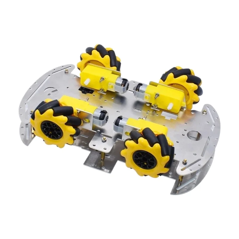 Intelligent Car Chassis, Metal Aluminum Alloy Robot 51 MCU Tracking Car Chassis 4WD Car Kit