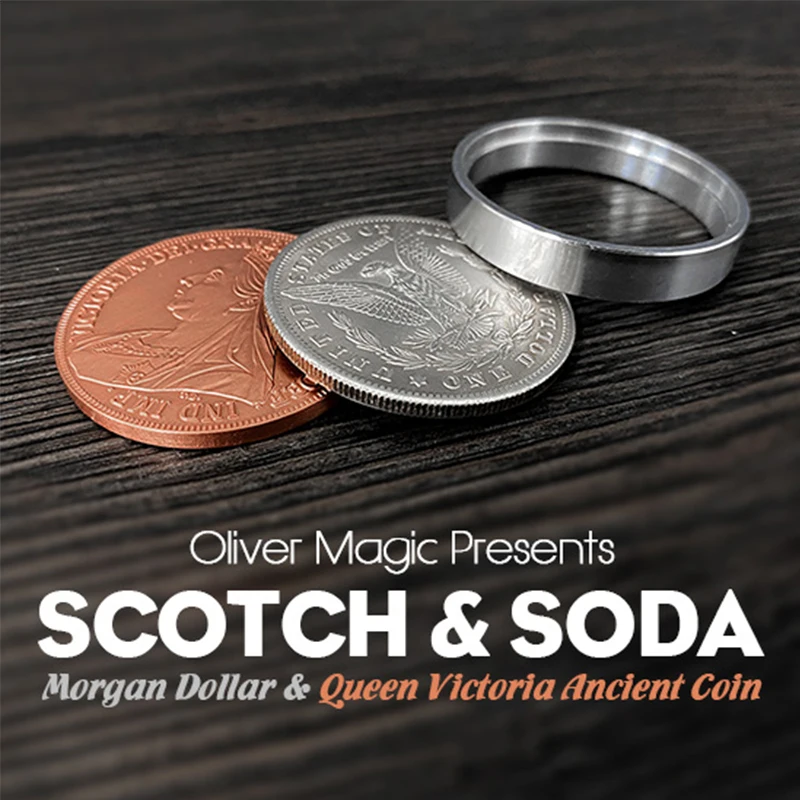 

Scotch & Soda (Morgan Dollar and Queen Victoria Ancient Coin, Copy Coin) by Oliver Coin Magic Tricks Close Up Gimmick Illusion