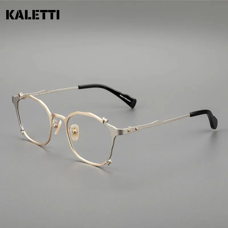 Eyeglass frames for men and women retro irregular large frame popular pure titanium personalized eyeglass frames