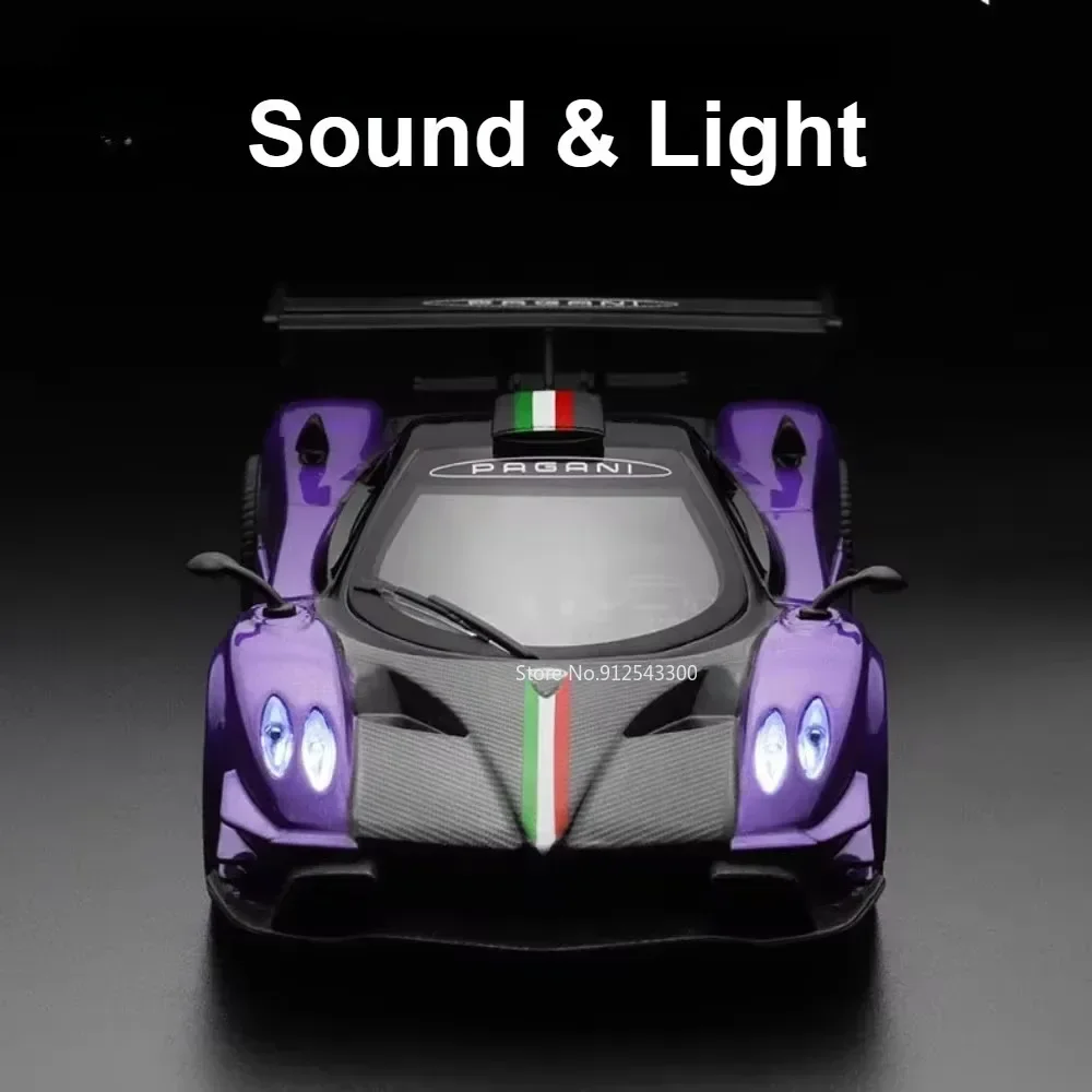 1/31 Pagani Zonda Revolucion Alloy Sports Car Model Toy Metal Diecast Scale Vehicles Models Sound Light Collection Toys for Boys